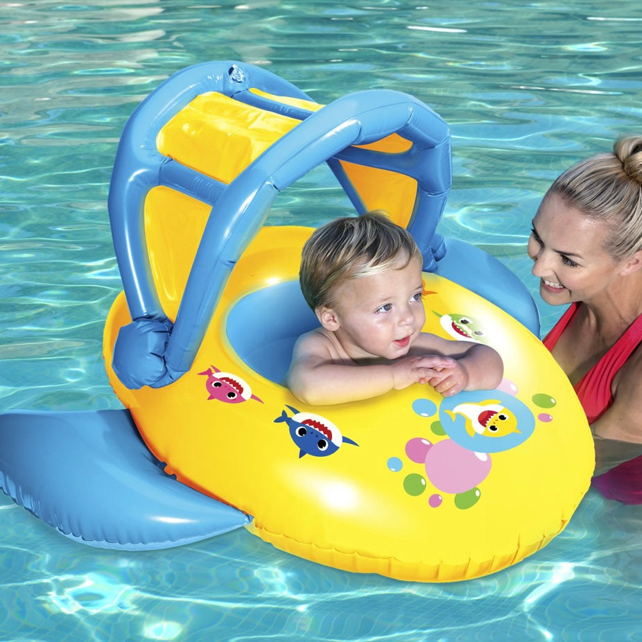 SwimWays Sun Canopy Baby Boat with Music littlebloomkw