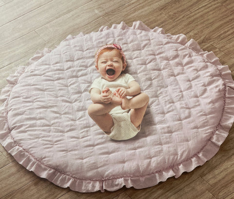 Ruffled Embroidered Play Mat